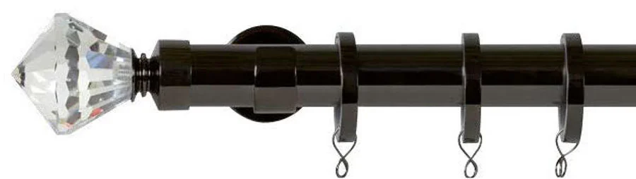 barra cortina negra terminal cristal