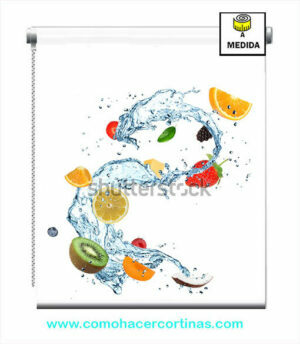 estor de cocina estampado frutas