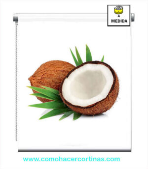 estor enrollable cocina marron