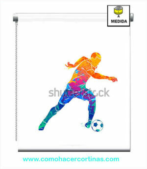 estores juveniles dibujo futbol
