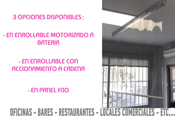 MAMPARA PROTECCION MOSTRADORES BARES OFICINAS