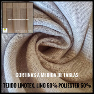 visillo a tablas a medida de lino