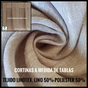 visillo a tablas a medida de lino 