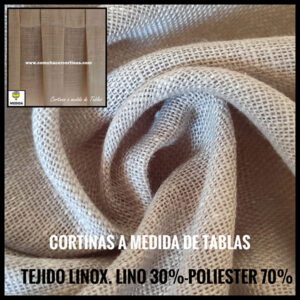 cortina de tablas a medida de lino