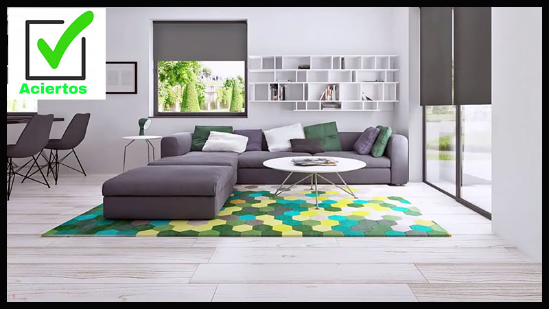 estores en gris en salon