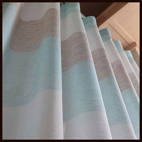 visillo de raya horizontales aguamarina