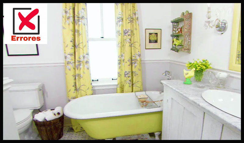 cortinas largas en baño