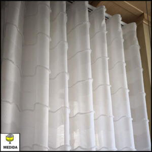 cortina onda perfecta blanca con flecos